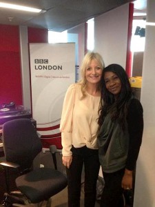 With Gaby Roslin after being a guest on her Radio show