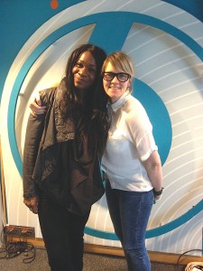 With Edith Bowman after appearing on her 6Music radio show